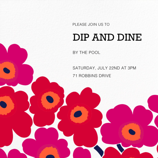 Unikko (Square) - Summer Party Invitation by Marimekko