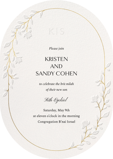 Ornate Vines - Bris/Baby Naming Invitation by Paperless Post