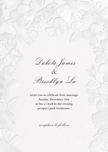 Enchanted Garden Embossed - Wedding Invitation by Oscar de la Renta