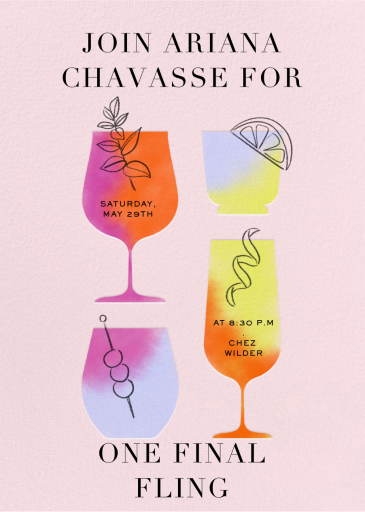 Dazzling Drinks - Bachelorette Party Invitation by Paperless Post