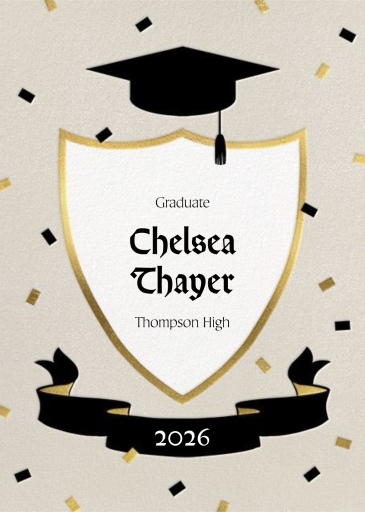 Cap and Plaque - Graduation Announcement by Paperless Post