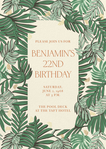 Jungle Canopy - Pool Party Invitation by Jungalow