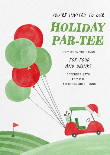 Watercolor Golf Balloons Invitation