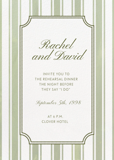 Ticking Stripes - Rehearsal Dinner Invitation by Paperless Post