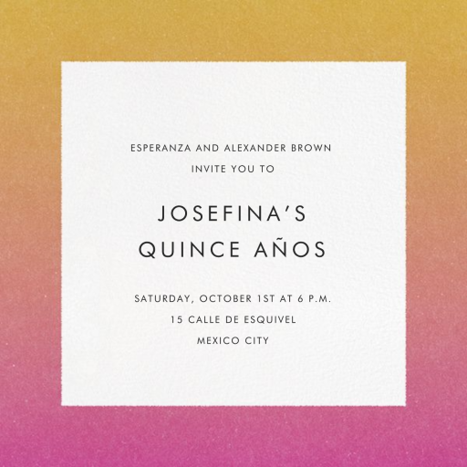 Gradient Border - Quinceañera Invitation by Paperless Post
