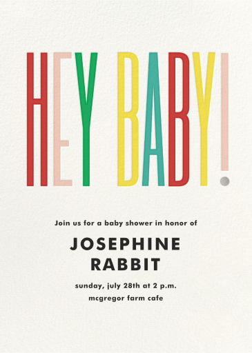 Hey Baby - Baby Shower Invitation by kate spade new york