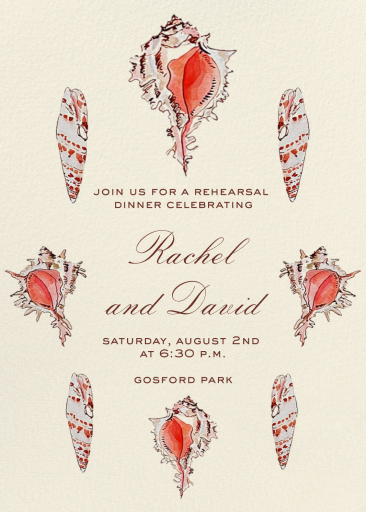 Watercolor Seashells Invitation