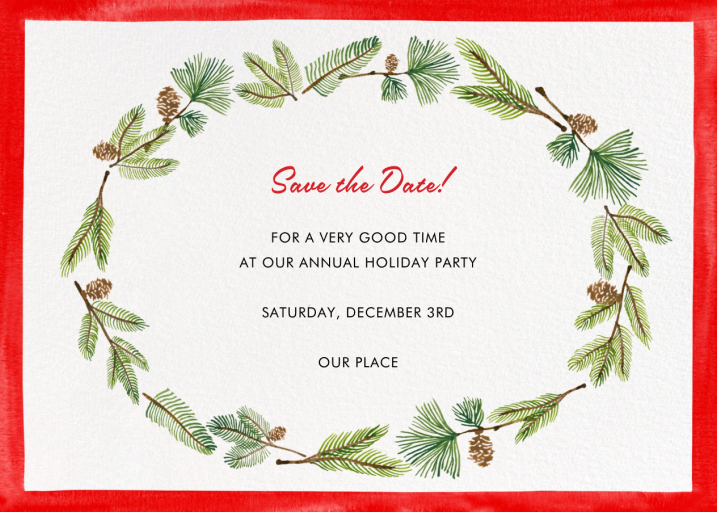 Delicate Firs - Holiday Save the Date by Paperless Post