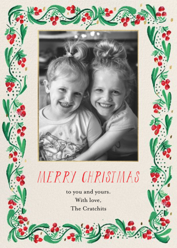 Berry Border Photo - Holiday Card by Mr. Boddington's Studio