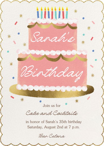 Gold Platter Cake - Birthday Invitation by Paperless Post