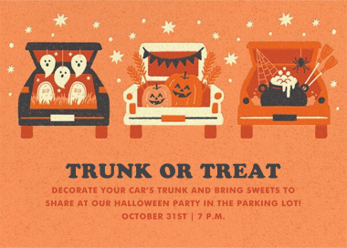 Trunk or Treat Halloween Invitation
