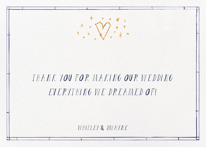 Hand-Drawn Heart & Stars Thank You Card