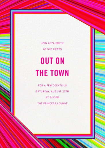 Rainbow Stripe - Cocktail Party Invitation by Mary Katrantzou