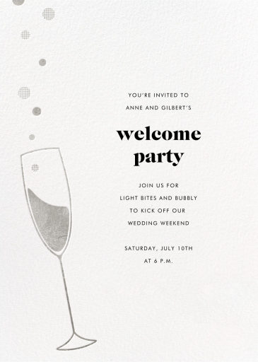Champagne Glass Bubbles Invitation