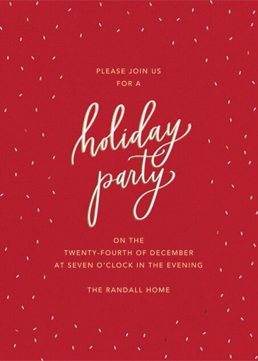 White Sprinkles - Holiday Party Invitation by Sugar Paper