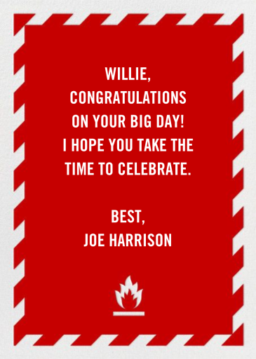 Fire Extinguisher - Congratulations Card by Paperless Post - Back