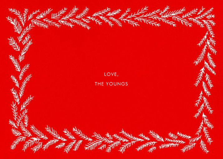 Merry Christmas Wreath Tall - Holiday Card by Linda and Harriett - Back