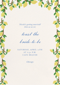 Lemon Border - Bridal Shower Invitation by Ten Story Stationery