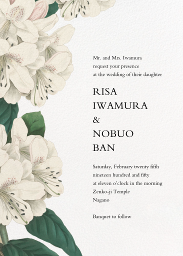 Campanulata - Invitación de boda de John Derian