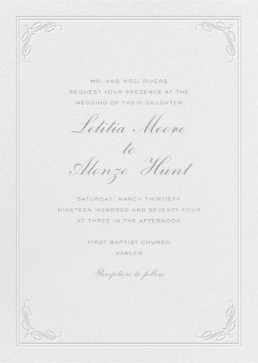 Regency Tall - Wedding Invitation by Paperless Post