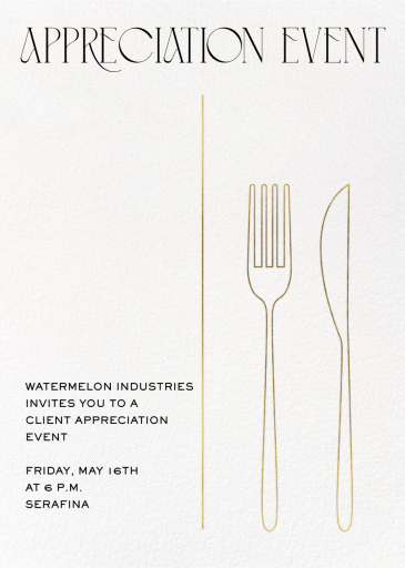 Cutlery - Business Event Invitation by Paperless Post