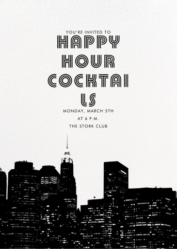 Cityscape - Happy Hour Invitation by Paperless Post
