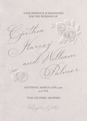Floral Embossing - Wedding Invitation by Paperless Post