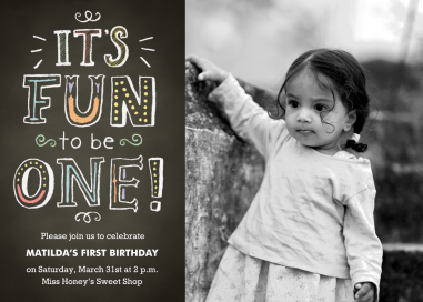Chalk Fun to be One - First Birthday Invitation by Paper Source