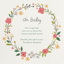 Flower Crown - Baby Shower Invitation by Little Cube