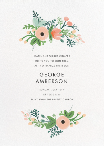 Wrapped in Wildflowers Suite - Baptism & Christening Invitation by Rifle Paper Co.