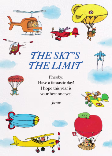 Take Flight (Greeting) - Birthday Card by Richard Scarry
