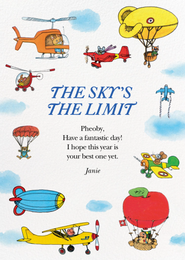 Take Flight - Birthday Card by Richard Scarry
