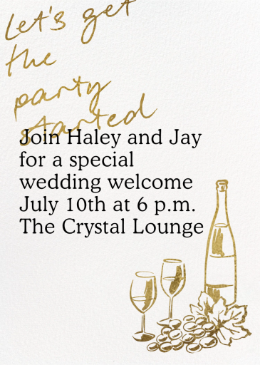 Vino Toast - Welcome Party Invitation by Paperless Post