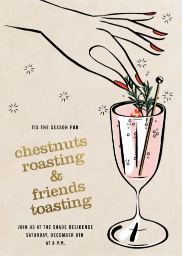 Cocktail Sprig - Holiday Party Invitation by Paperless Post