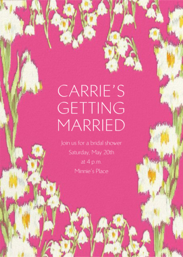 Garden Lilies - Bridal Shower Invitation by Carolina Herrera