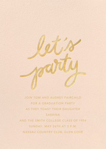 Party Script (Tall) - Graduation Party Invitation by Sugar Paper