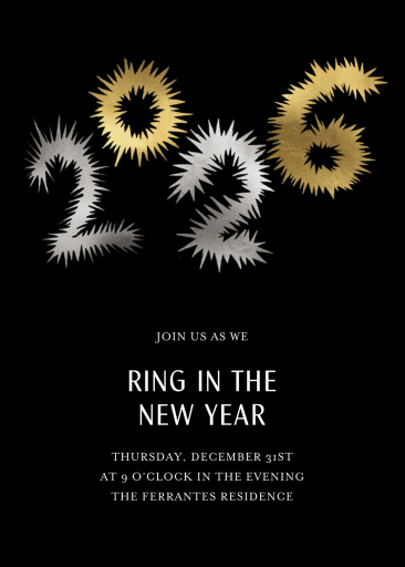 Fireworks Year - New Year's Eve Invitation by Happy Menocal