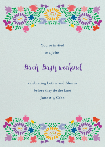 Oaxacan Flowers - Bachelor/Bachelorette Party Invitation by Paperless Post