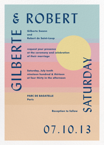 Sunset Stripes - Wedding Invitation by Gold Rush Paper