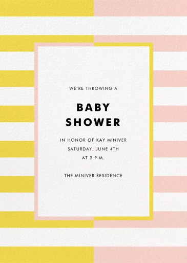 Colorblocked Stripes - Baby Shower Invitation by kate spade new york