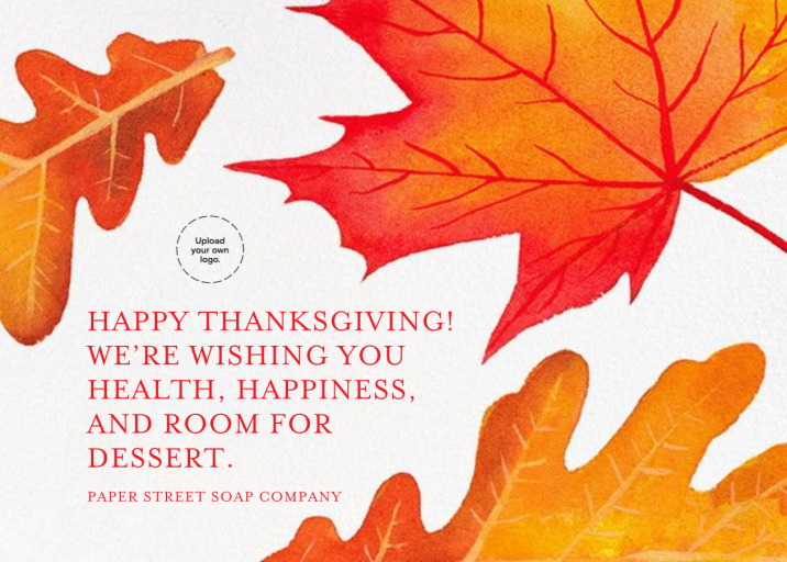 Falling Leaves - Business Thanksgiving Card by Paperless Post