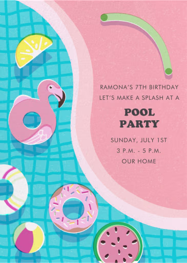 Pink Pool - Pool Party Invitation by Paperless Post