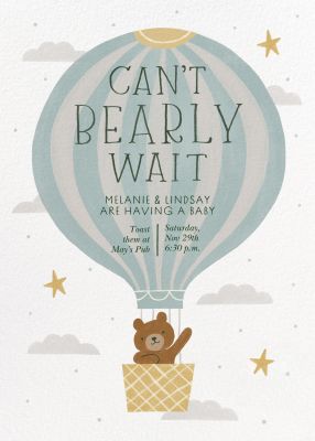 Balloon Bear - Paperless Post - Baby Shower Invitations & Invitation Templates