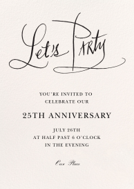 Invitación de aniversario con letra minimalista
