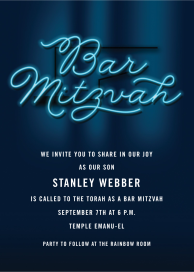 Neon Glow - Bar & Bat Mitzvah Invitation by Cheree Berry Paper & Design