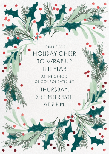 Loose Wreath - Holiday Party Invitation by Paperless Post