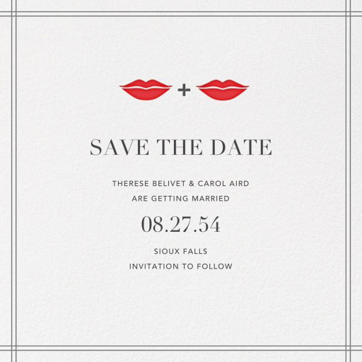 Lips and Stache - Save the Date by Jonathan Adler