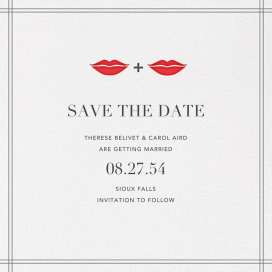 Lips and Stache - Save the Date by Jonathan Adler