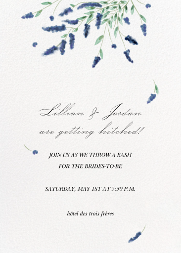 Wild Lavender - Bridal Shower Invitation by  Monique Lhuillier