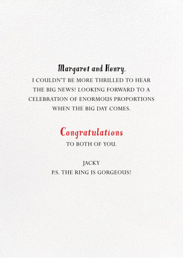 Diamonds Are a Girl's Best Friend - Congratulations Card by Mr. Boddington's Studio - Back